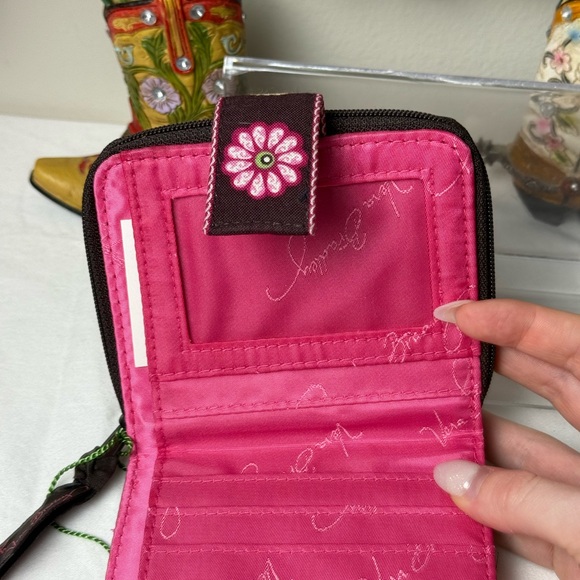 NWT Vera Bradley Mod Floral Pink Mini Zip Wallet Retired 4” X 4” Pocket Wallet - Picture 5 of 7